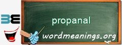 WordMeaning blackboard for propanal